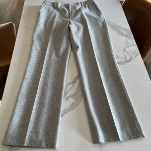 Lauren Ralph Lauren Lambswool Dress Pants Womens 12 Gray Trouser Wide Leg Pocket